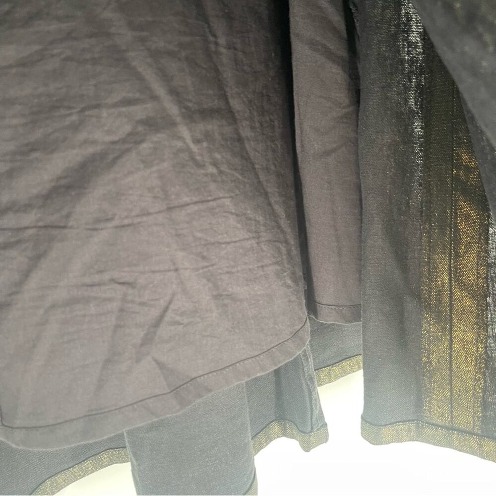 BCBGMAXAZRIA Skirt Size 4 Gold Black Pleated High Waisted A-Line Business Casual - Picture 10 of 14